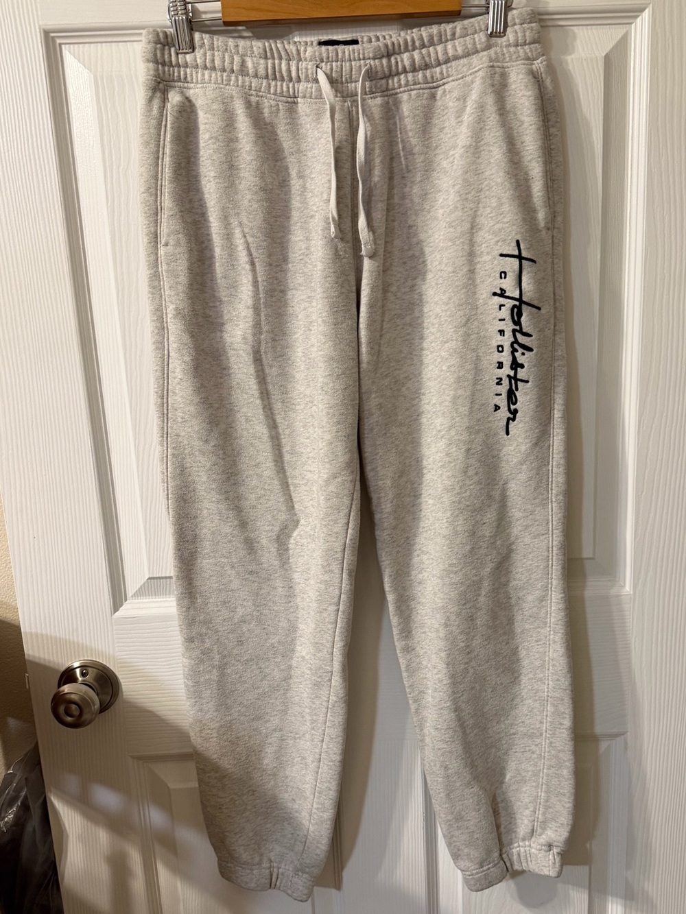Hollister Light Gray Logo Jogger Sweatpants